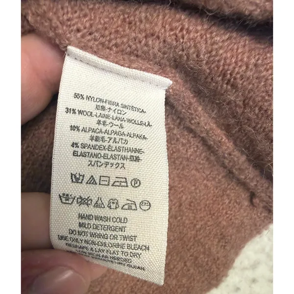 Free People Sweater Womens S Pink Tunic Mock Neck Alpaca Blend Relaxed - Image 5