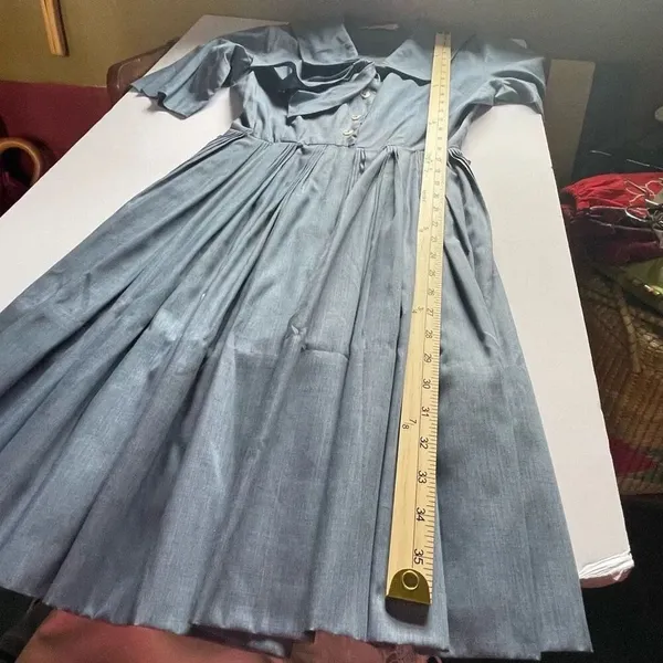 Countrywise Macshore Classics vintage Midcentury dress in chambray blue. Size 11 - Image 7