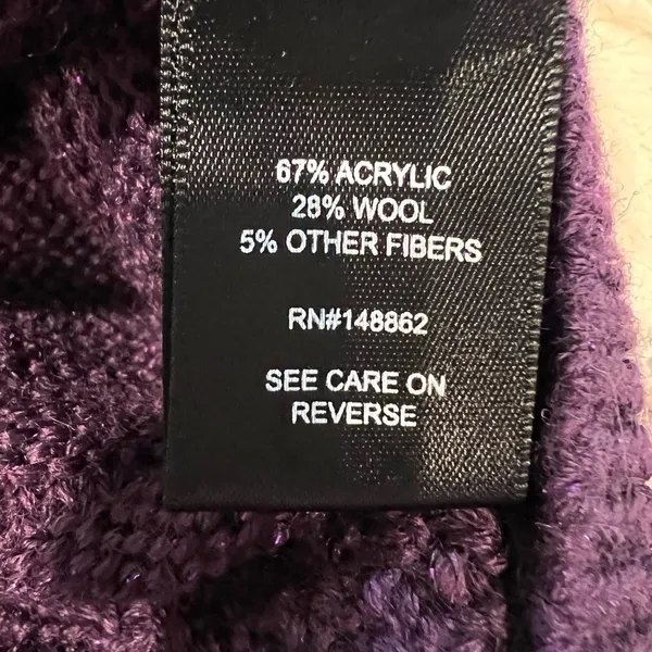 Torrid Lurex Pointelle Tunic Sweater Wool Blend Metallic Purple 1/1X - Image 6