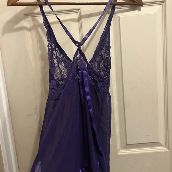 Avidlove Purple Lace criss cross strap Chemise - size medium - Image 8