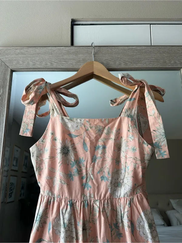 Gal Meets Glam Anthropologie Pink Floral Square Neck Maxi Dress NWT Size 2P - Image 3