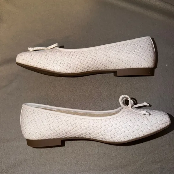 Cliffs White Mountain Bessy Cream Quilted Square Toe Ballet‎ Flats C35326-171 10 - Image 2