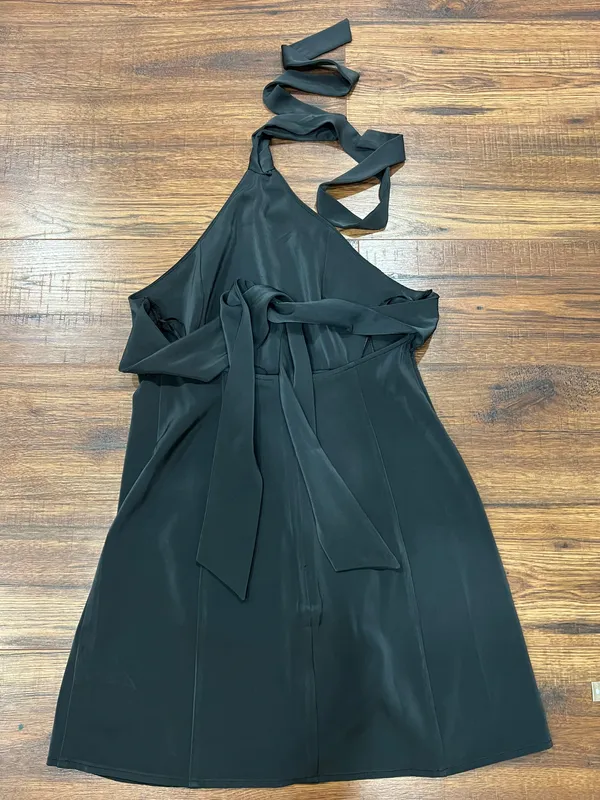 Urban Outfitters Satin Halter Minidress Black Sz S - Image 10
