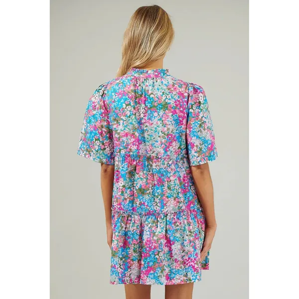 Sugarlips Women’s Floral Shift Dress With Split Neck Size XS - Image 3
