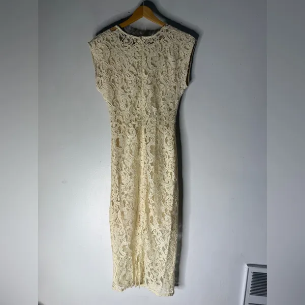 Aryn K Cream Lace‎ Pencil Midi Dress Size XS - Image 2
