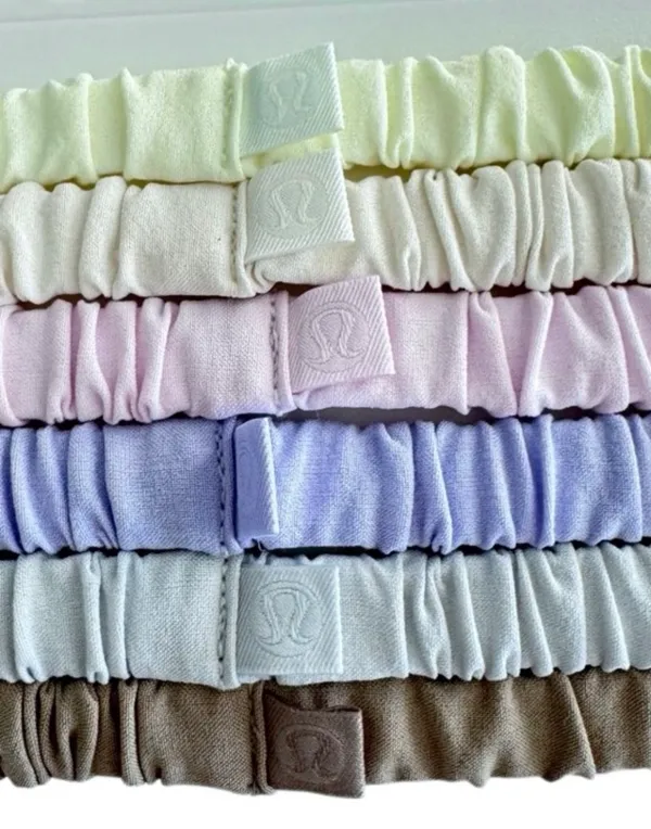 Lululemon Skinny Scrunchies 6 Pack Sheer Oak/Lt Ivory/Pink Org/Elix/Vapor/Lav Fr - Image 12