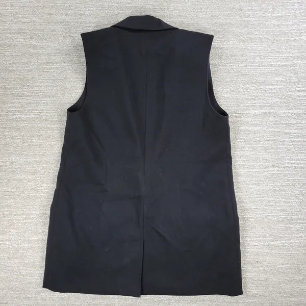 BB Dakota Malcolm Blazer Vest Womens Small Black Notched Lapel Long Line Evening - Image 12