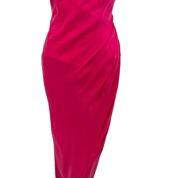 Lovers and Friends Noah‎ Wrap Dress Slip Sleeveless Satin Hot Pink Size Small - Image 6