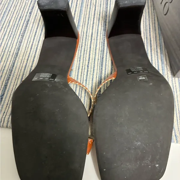 Franco Sarto Reddish Orange Slip On Heels Women’s Size 8.5 - Image 4