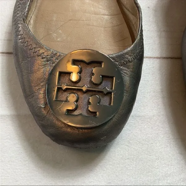 Tory Burch Minnie Travel Ballet Flats In Gunmetal - Image 2