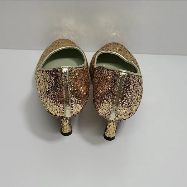 Shoes of Prey Bridal Gold‎ Glitter Pumps Size 35 - Image 7