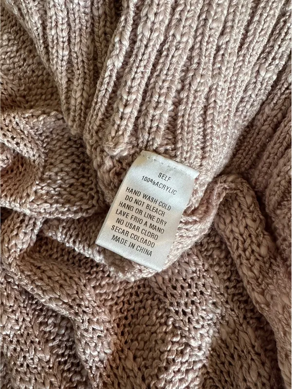 NEW Easel Open Knit Short Sleeve Poncho Sweater in Lavender Grey Women’s Large - Image 8