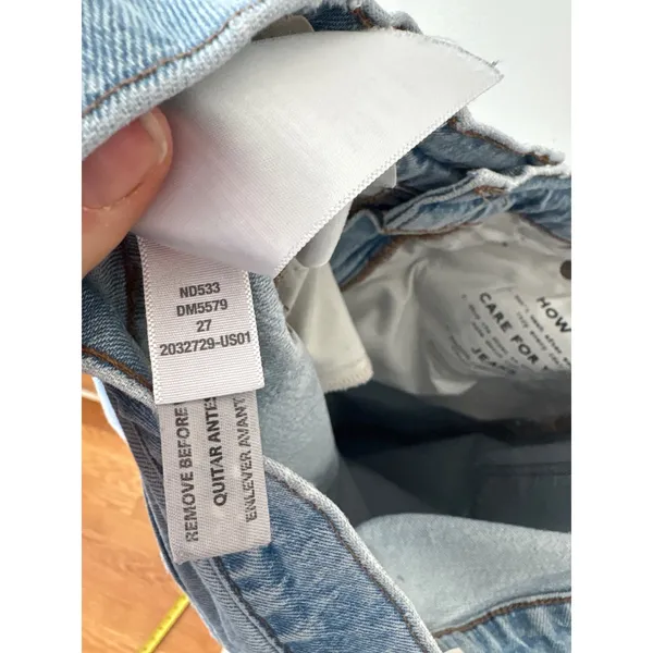 Madewell Balloon Jeans Light Wash Denim High Rise Waist‎ Size 27 - Image 5