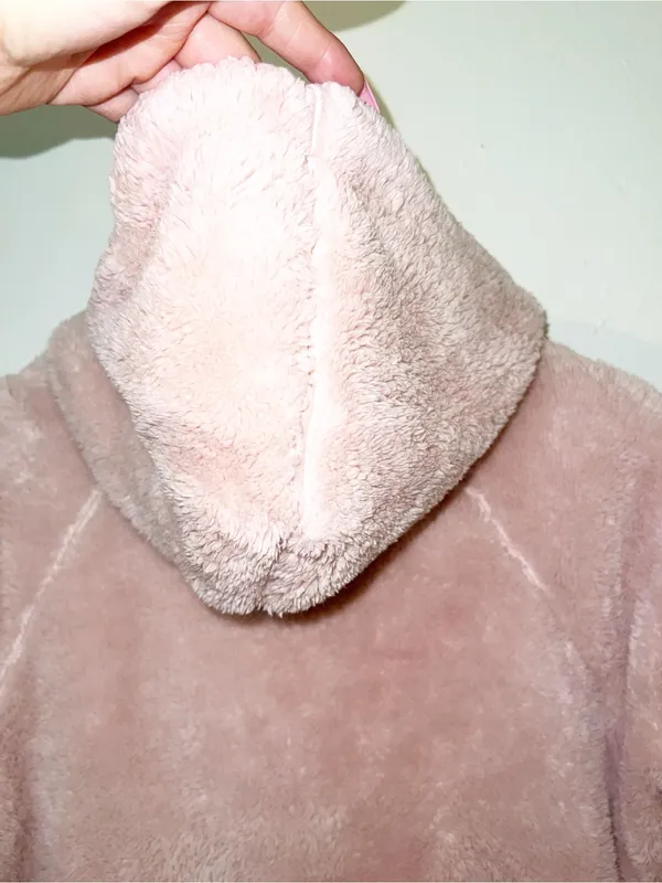 H&M Light Pink Fuzzy Kids Hooded Jacket - Image 9