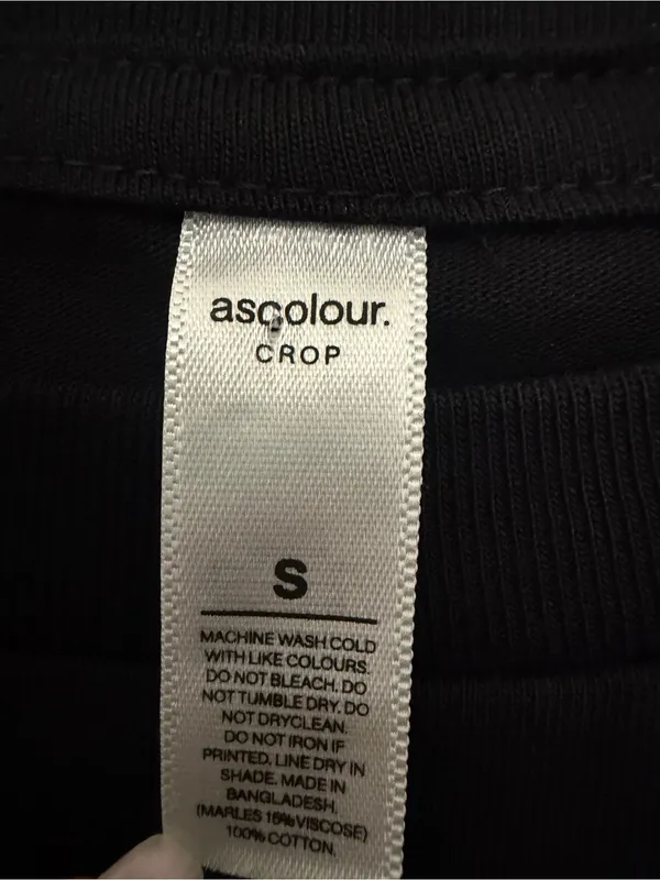 AS Colour Womens Small Stay Danglin Graphic Crop Top T Shirt Black Cotton(A930) - Image 6
