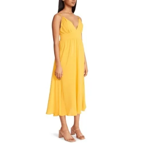 BB DAKOTA BY STEVE MADDEN Challi Midi Dress, Summer, Yellow, Medium (6-8),‎ NWT - Image 15
