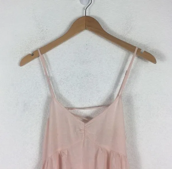 Urban Outfitters Harper Pink Tiered Lace-Up Babydoll Dress Small - Image 4