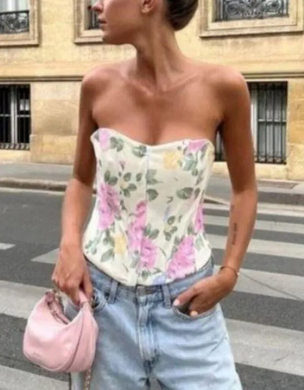 NWT Zara Floral Corset Top - Image 5