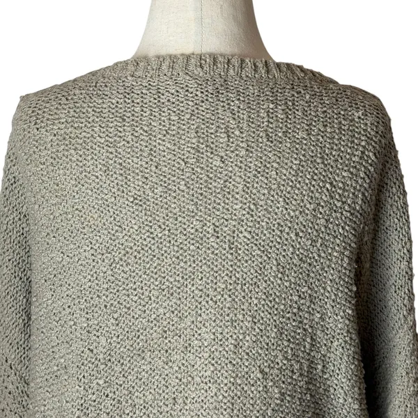Free People Sweater Women Small‎ Tan Gray Cross My Heart Pullover Cable Knit - Image 6