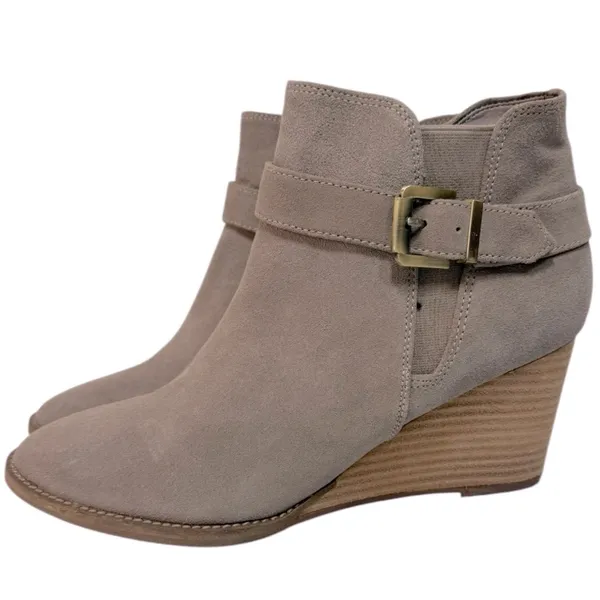 Blondo Natalia Suede Waterproof Ankle Boot Bootie Tan‎ Size 9.5 - Image 2
