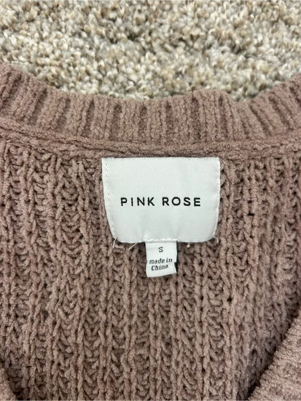 Pink Rose Women's Taupe Cable-Knit V-Neck Sweater Vest - Image 2