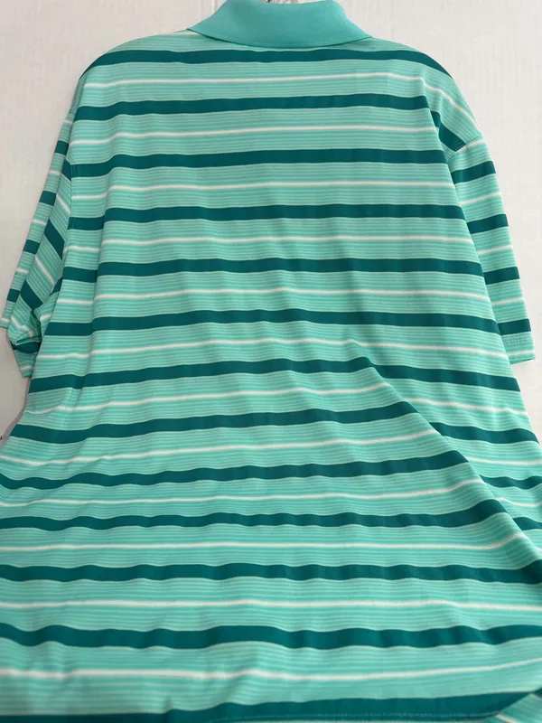 Nike Golf Men's Green Striped Polo Shirt - Image 4