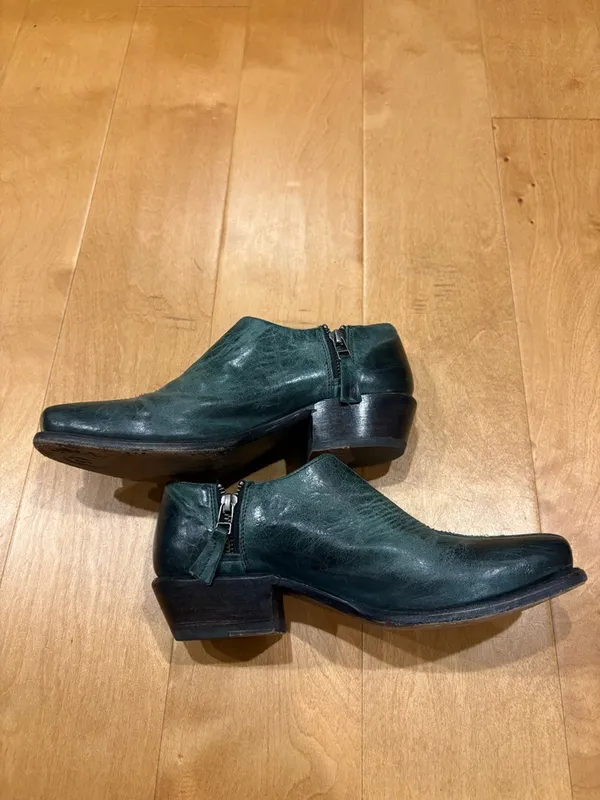 Sonora Quinn women’s Ankle Boots shoes leather zip western green sz 8.5 - Image 4