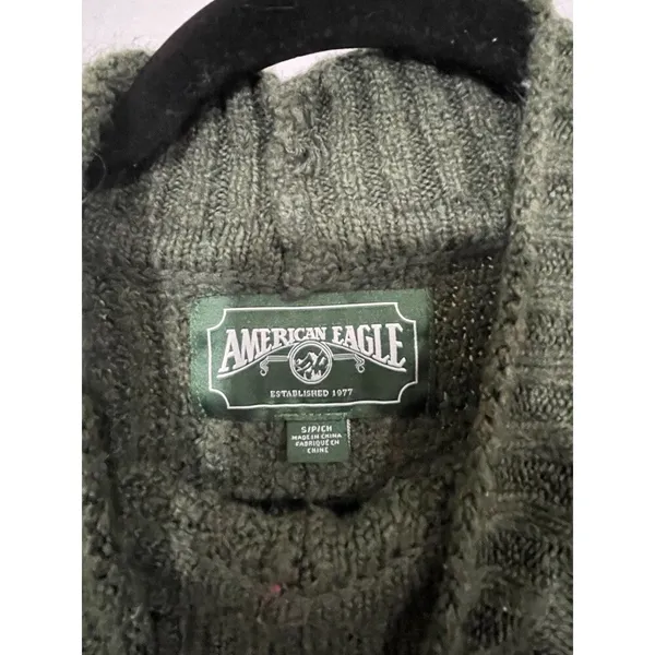 American Eagle Womens Solid Pullover Sweater Green S - Image 2