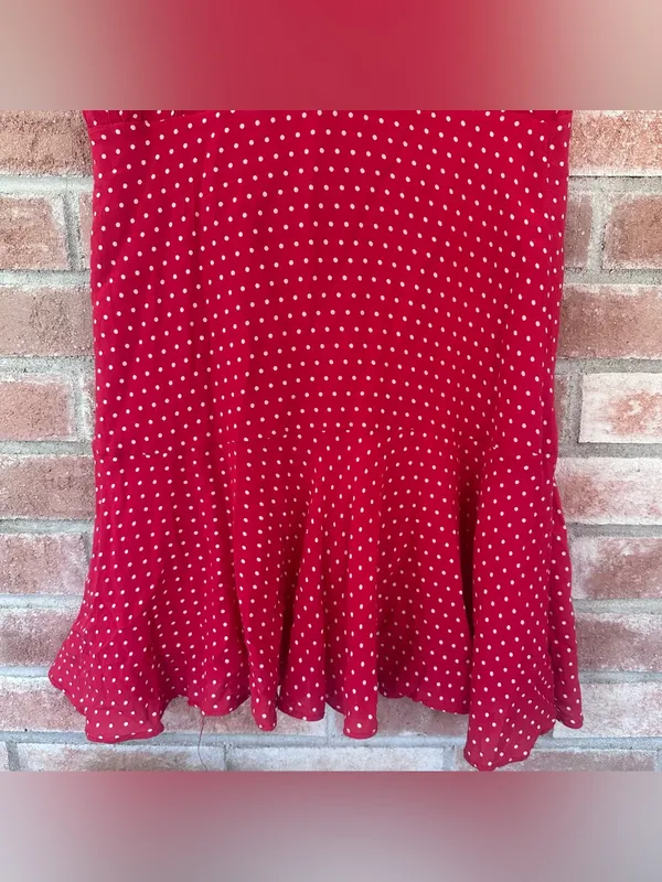 Free People Polka Dot Dress Women’s Small Red White Retro Flounce 1950s Funky - Image 9