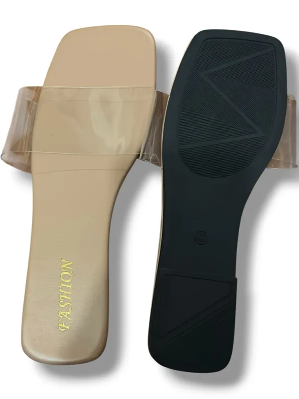 SHEIN | NWT Nude Clear Resort Slide Strap Sandals (size 9.5) - Image 3