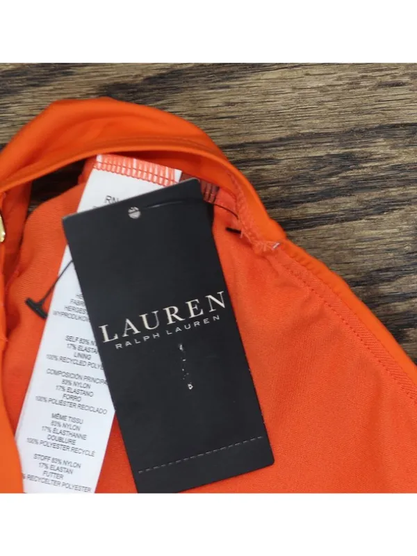 NWT Lauren Ralph Lauren Macrame O Ring Bikini Top Swim Persimmon Orange 10 - Image 7