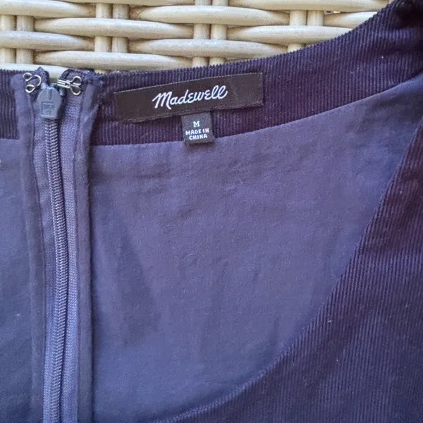Madewell Corduroy‎ Mini navy Dress medium like new workwear holiday Christmas - Image 5