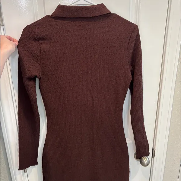 These Three Boutique NWOT Brown Long Sleeve Button-Up Shirt - Image 4