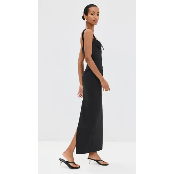 LIONESS Hot Nights Maxi Dress in Onyx XSmall New Womens Long Cotton Gown - Image 12