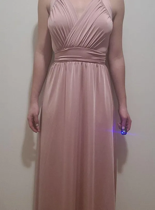 Long Sleeveless Flowy Bridesmaid Cocktail Evening Purple Size M - Image 10