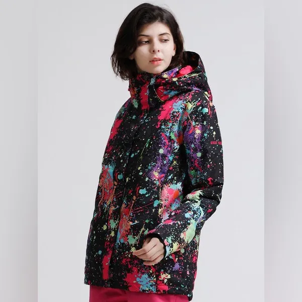 GSOU SNOW Paint Splatter Snowboarding Insulated Jacket Size XS Regular Fit NWOT - Image 4