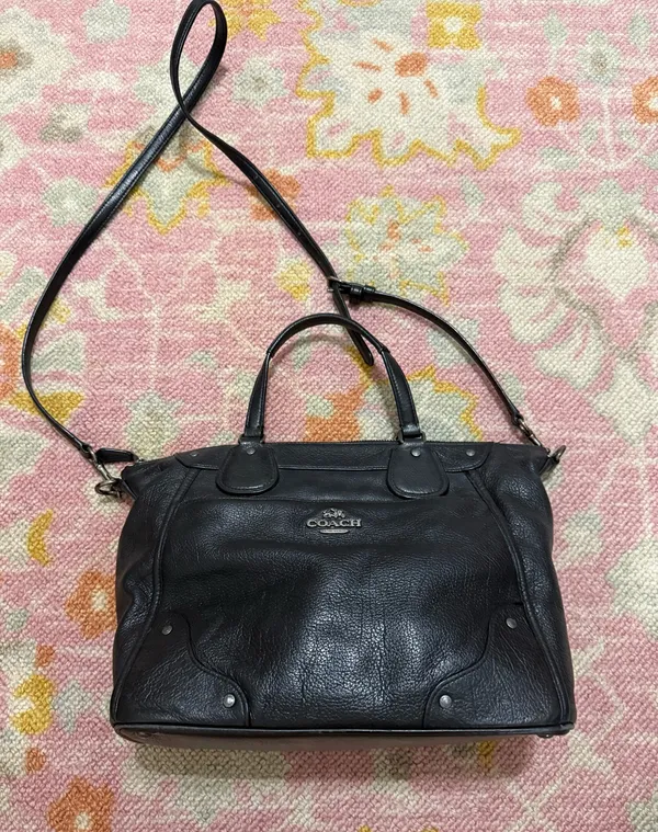 Coach Black Leather Mickie Two Way Satchel Bag F34040 - Image 2