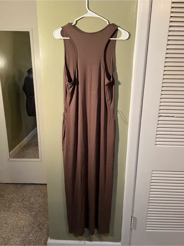 Cynthia Rowley Women’s Size Large Sleeveless Scoop Neck Maxi Dress Light Brown - Image 6
