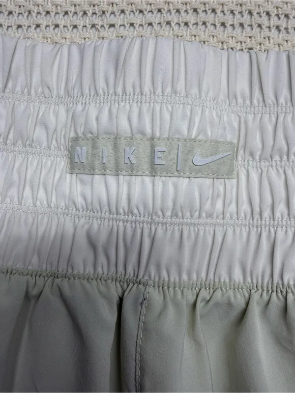 Nike Women's Athletic Shorts in Sage Green with White Waistband - Image 8