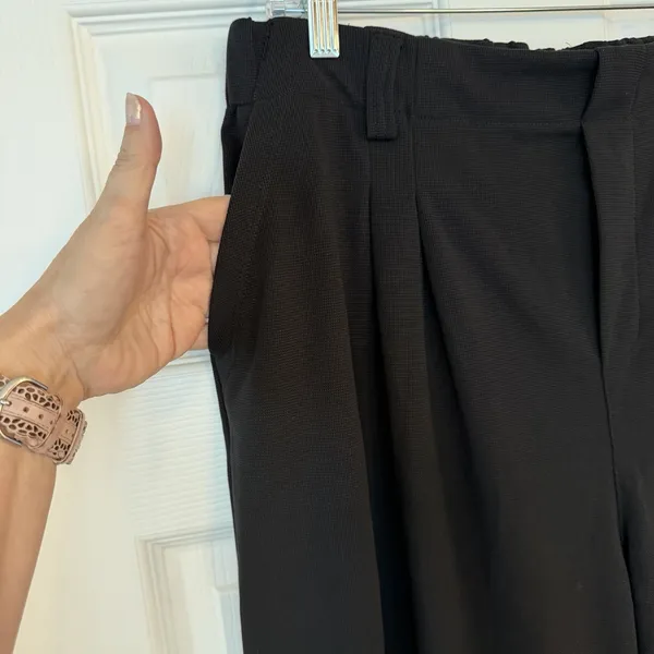 NWT Halara Flex™ High Waisted Wide Leg‎ Waffle Work Pants Pull On PXL Black - Image 7