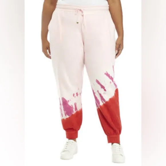 Cabana by Crown & Ivy Pink Tie Dye Joggers - Image 2