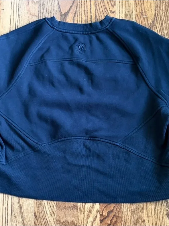 Lululemon Scuba Oversized Pullover Wordmark Black Crewneck Sweatshirt XS/S - Image 5