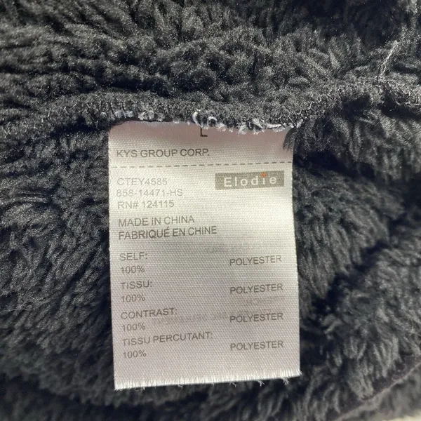 Elodie Jacket‎ Women's Size Large Black Thick Pile Sherpa Fleece 1/2 Zip Sweater - Image 6