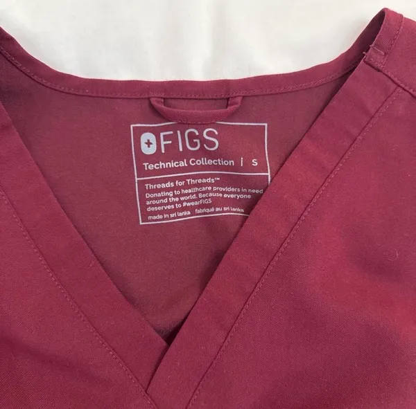 FIGS Burgundy Scrub Top/pants - Image 2
