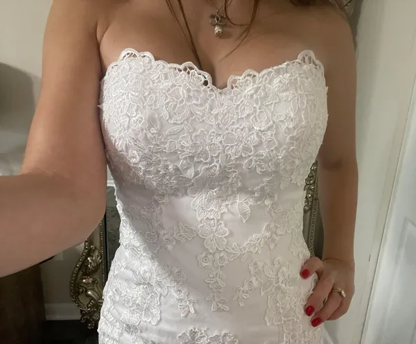 Wedding Dress White Size 2 - Image 4