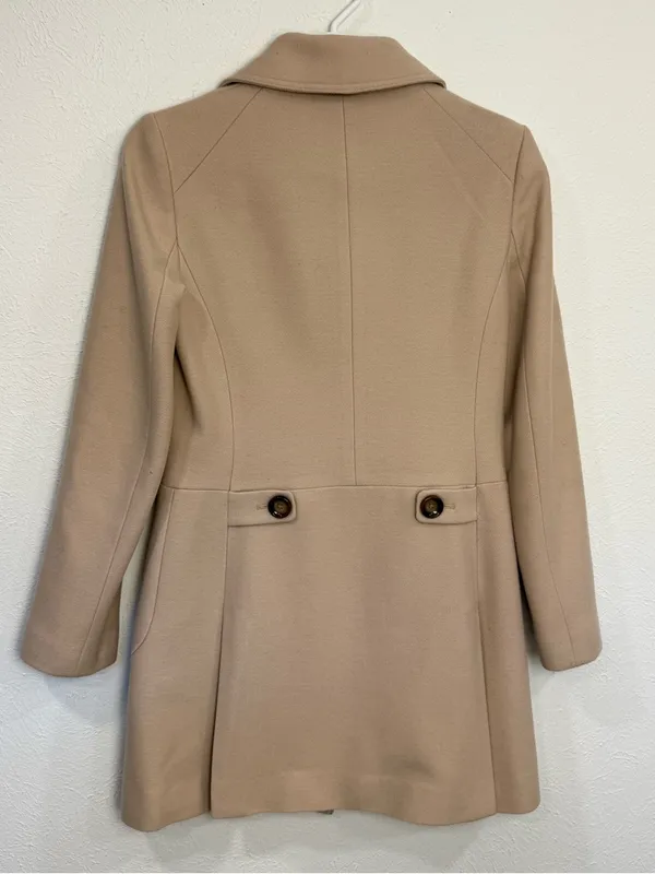 Banana Republic Italian Wool Camel Car Coat XS Quiet Luxury - Image 2