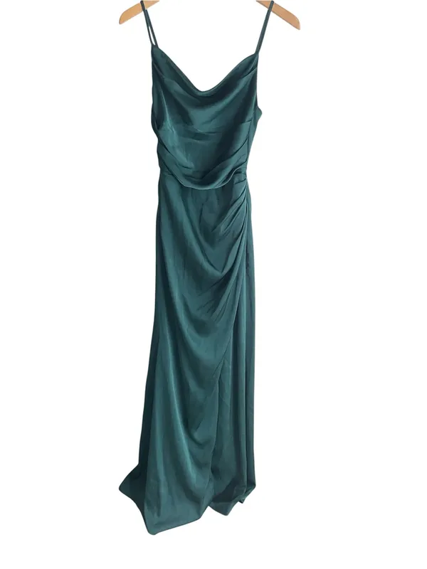 Birdy Grey Lydia Dress Shiny Satin Emerald - Image 3