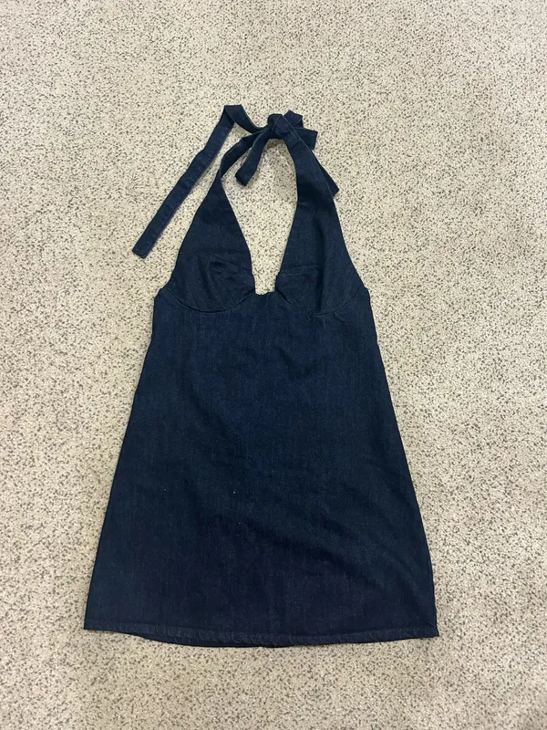 Free People Trevi Denim Mini Dress - Image 3