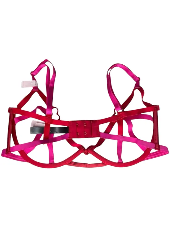 new Victoria's Secret ❤︎︎ Open Cup Strappy Demi Bra ❤︎︎ Pink Red ❤︎︎ Small DD - Image 12