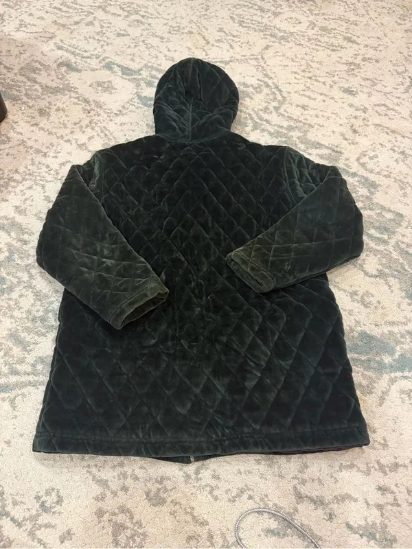 Jones New York Sport Quilted Velour Hooded Jacket Size S - Image 3